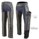 Milwaukee Leather MLM5505 Men’s Removal Thermal Lined Black Premium Leather Motorcycle Chaps w/ Cool-Tec Leather - Image 4