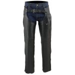 Milwaukee Leather MLM5513 Men’s Black ‘Heated’ Motorcycle Leather Winter Chaps with Zippered Thigh Pockets - Image 9