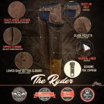 Milwaukee Leather Chaps for Men’s Vintage Crazy Horse Brown Leather- Snap Out Thermal Lined Motorcycle Chap MLM5518 - Image 2