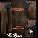 Milwaukee Leather Chaps for Men’s Vintage Crazy Horse Brown Leather- Snap Out Thermal Lined Motorcycle Chap MLM5518 - Image 5