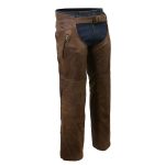 Milwaukee Leather Chaps for Men’s Vintage Crazy Horse Brown Leather- Snap Out Thermal Lined Motorcycle Chap MLM5518 - Image 12