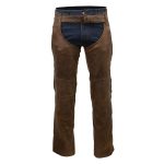 Milwaukee Leather Chaps for Men’s Vintage Crazy Horse Brown Leather- Snap Out Thermal Lined Motorcycle Chap MLM5518 - Image 11