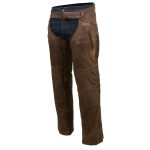Milwaukee Leather Chaps for Men’s Vintage Crazy Horse Brown Leather- Snap Out Thermal Lined Motorcycle Chap MLM5518 - Image 10