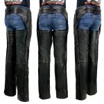 Milwaukee Leather USA MADE MLM5571 Men’s Black Rough Rider Premium Leather Motorcycle Chaps with Thermal Liner - Image 2