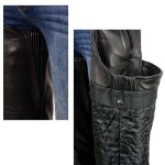 Milwaukee Leather USA MADE MLM5571 Men’s Black Rough Rider Premium Leather Motorcycle Chaps with Thermal Liner - Image 4