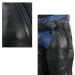 Milwaukee Leather USA MADE MLM5571 Men’s Black Rough Rider Premium Leather Motorcycle Chaps with Thermal Liner - Image 6