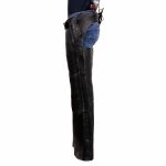 Milwaukee Leather USA MADE MLM5571 Men’s Black Rough Rider Premium Leather Motorcycle Chaps with Thermal Liner - Image 9