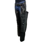 Milwaukee Leather USA MADE MLM5571 Men’s Black Rough Rider Premium Leather Motorcycle Chaps with Thermal Liner - Image 7