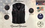 Milwaukee Leather USA MADE MLVSL5003 Women’s Black Speed Queen Motorcycle Leather Vest with Front Zipper - Image 2