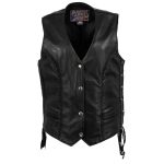 Milwaukee Leather USA MADE MLVSL5001 Women’s Black Vivacious Braided Motorcycle Leather Vest - Image 8