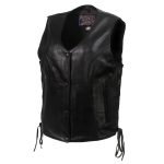 Milwaukee Leather USA MADE MLVSL5002 Women’s Black Kitten Leather Motorcycle Vest with Side Laces - Image 10