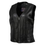 Milwaukee Leather USA MADE MLVSL5003 Women’s Black Speed Queen Motorcycle Leather Vest with Front Zipper - Image 8