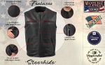 Milwaukee Leather USA MADE MLVSM5001 Men’s Black Steerhide Premium Leather Motorcycle Club Style Vest - Image 2