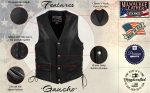 Milwaukee Leather USA MADE MLVSM5003 Men’s Black Gaucho Extra Long Back Premium Steerhide Motorcycle Leather Vest - Image 2