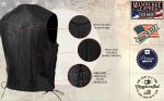 Milwaukee Leather USA MADE MLVSM5008 Men’s Black Buster Side Lace Premium Motorcycle Leather Vest - Image 5