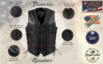 Milwaukee Leather USA MADE MLVSM5008 Men’s Black Buster Side Lace Premium Motorcycle Leather Vest - Image 2