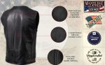 Milwaukee Leather USA MADE MLVSM5009 Men’s Black Slinger V-Neck Motorcycle Premium Leather Zippered Vest - Image 5