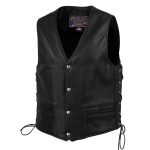Milwaukee Leather USA MADE MLVSM5003 Men’s Black Gaucho Extra Long Back Premium Steerhide Motorcycle Leather Vest - Image 10