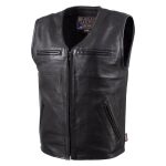 Milwaukee Leather USA MADE MLVSM5009 Men’s Black Slinger V-Neck Motorcycle Premium Leather Zippered Vest - Image 8