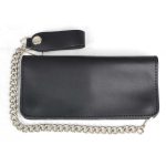Milwaukee Leather MLW7802 Men’s Classic Black Leather Chrome Snap Button Biker Wallet with Steel Chain - Image 3