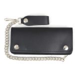 Milwaukee Leather MLW7802 Men’s Classic Black Leather Chrome Snap Button Biker Wallet with Steel Chain - Image 2