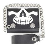 Milwaukee Leather MLW7834 Men’s 4″ Leather “Skeleton Teeth” Tri-Fold Wallet w/ Anti-Theft Stainless Steel Chain - Image 10