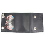 Milwaukee Leather MLW7837 Men’s 4″ Leather “Eagle w/ Flag” Tri-Fold Wallet w/ Anti-Theft Stainless Steel Chain - Image 3