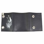 Milwaukee Leather MLW7838 Men’s 4″ Leather “Flaming Eagle” Tri-Fold Wallet w/ Anti-Theft Stainless Steel Chain - Image 3