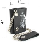 Milwaukee Leather MLW7838 Men’s 4″ Leather “Flaming Eagle” Tri-Fold Wallet w/ Anti-Theft Stainless Steel Chain - Image 4