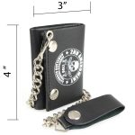 Milwaukee Leather MLW7839 Men’s 4″ Leather “2nd Amendment” Tri-Fold Wallet w/ Anti-Theft Stainless Steel Chain - Image 4