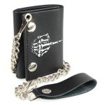 Milwaukee Leather MLW7840 Men’s 4″ Leather “Skeleton Finger” Tri-Fold Wallet w/ Anti-Theft Stainless Steel Chain