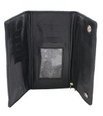 Milwaukee Leather MLW7875 Men’s Black Leather Tri Fold Long Wallet with Steel Chain - Image 2