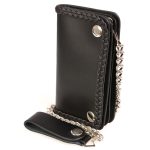 Milwaukee Leather MLW7881 Men’s 6″ Long Leather “Braided” Bi-Fold Biker Wallet w/ Anti-Theft Stainless Steel Chain