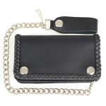 Milwaukee Leather MLW7881 Men’s 6″ Long Leather “Braided” Bi-Fold Biker Wallet w/ Anti-Theft Stainless Steel Chain - Image 11