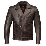 Milwaukee Motorcycle Clothing Co. Men’s Unforgiven MC Style Vintage Brown Leather Jacket w/ Lapel Collar MMC10005 - Image 12