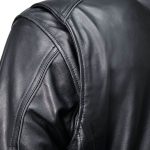 Milwaukee Motorcycle Clothing Co. Men’s Top-Spot Scooter Style Black Leather Jacket w/  Reflective Piping MMC10007 - Image 8