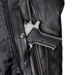 Milwaukee Motorcycle Clothing Co. Men’s Top-Spot Scooter Style Black Leather Jacket w/  Reflective Piping MMC10007 - Image 10