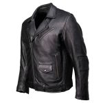Milwaukee Motorcycle Clothing Co. Men’s Unforgiven MC Style Black Leather Jacket w/ Lapel Collar MMC10008 - Image 10