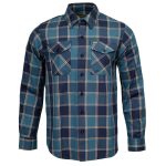MMCC The Kraken Men’s Blue Teal Orange Plaid Flannel Shirt – 100% Cotton Long Sleeve Button-Up – MMC11600 - Image 13