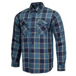 MMCC The Kraken Men’s Blue Teal Orange Plaid Flannel Shirt – 100% Cotton Long Sleeve Button-Up – MMC11600 - Image 12