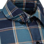 MMCC The Kraken Men’s Blue Teal Orange Plaid Flannel Shirt – 100% Cotton Long Sleeve Button-Up – MMC11600 - Image 8