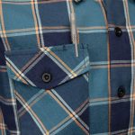 MMCC The Kraken Men’s Blue Teal Orange Plaid Flannel Shirt – 100% Cotton Long Sleeve Button-Up – MMC11600 - Image 10