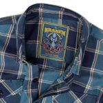 MMCC The Kraken Men’s Blue Teal Orange Plaid Flannel Shirt – 100% Cotton Long Sleeve Button-Up – MMC11600 - Image 9