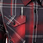 MMCC Scorpion Men’s Red Black White Plaid Flannel Shirt – 100% Cotton Long Sleeve Button-Up – MMC11601 - Image 11