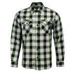 MMCC Radioactive Men’s Black Gray Green Plaid Flannel Shirt – 100% Cotton Long Sleeve Button-Up – MMC11602 - Image 12