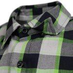 MMCC Radioactive Men’s Black Gray Green Plaid Flannel Shirt – 100% Cotton Long Sleeve Button-Up – MMC11602 - Image 9