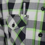 MMCC Radioactive Men’s Black Gray Green Plaid Flannel Shirt – 100% Cotton Long Sleeve Button-Up – MMC11602 - Image 10