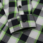 MMCC Radioactive Men’s Black Gray Green Plaid Flannel Shirt – 100% Cotton Long Sleeve Button-Up – MMC11602 - Image 11