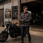 MMCC Men’s The Shadow Grey Red Plaid Flannel Shirt – 100% Cotton with Microfiber Wipe Panel – MMC11603 - Image 2