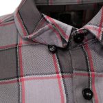 MMCC Men’s The Shadow Grey Red Plaid Flannel Shirt – 100% Cotton with Microfiber Wipe Panel – MMC11603 - Image 14